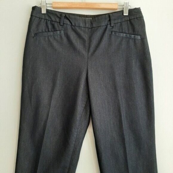 TALBOTS Crop Lace-Up Bottom Cropped Pants Navy Sz 6 - Picture 3 of 11